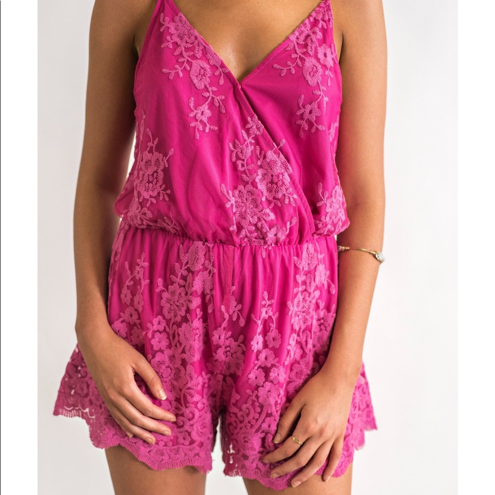 Nana Macs Boutique Hot pink romper